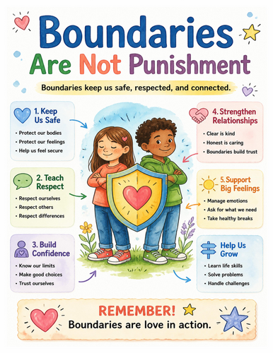 Boundaries Are Not Punishment I Educational Poster I Classroom Decor