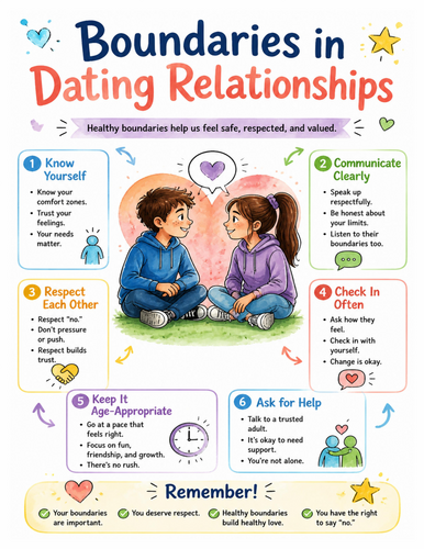 Boundaries in Dating Relationships I Educational Poster I Classroom Decor
