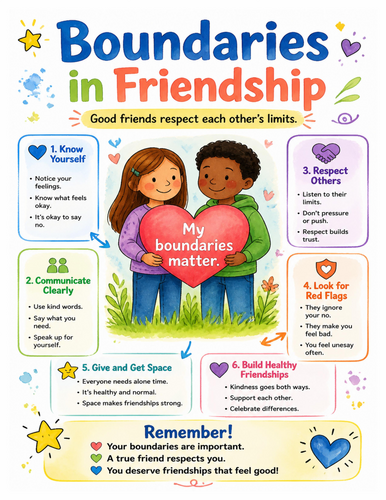 Boundaries in Friendship I Educational Poster I Classroom Decor