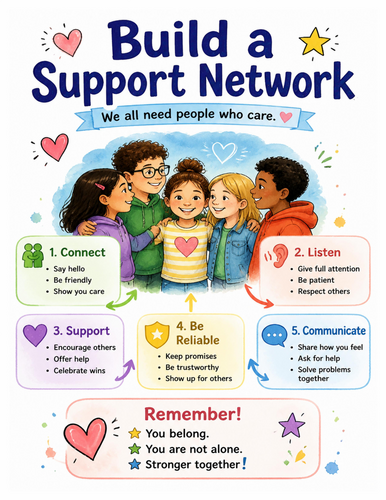 Build a Support Network I Educational Poster I Classroom Decor