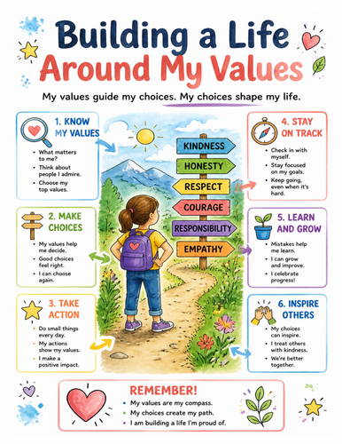 Building a Life Around My Values I Educational Poster I Classroom Decor