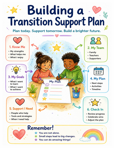 Building a Transition Support Plan I Educational Poster I Classroom Decor
