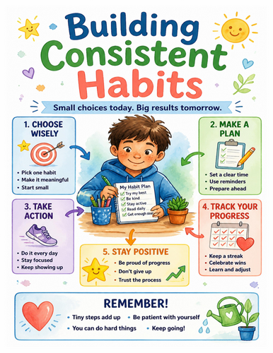 Building Consistent Habits I Educational Poster I Classroom Decor