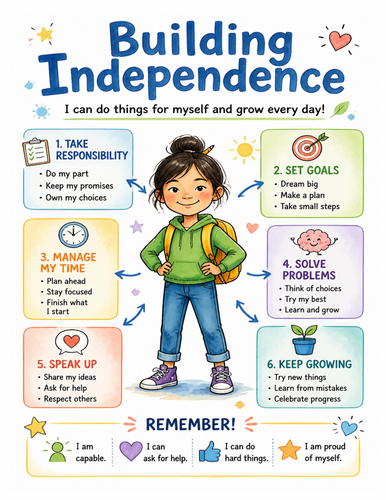 Building Independence I Educational Poster I Classroom Decor