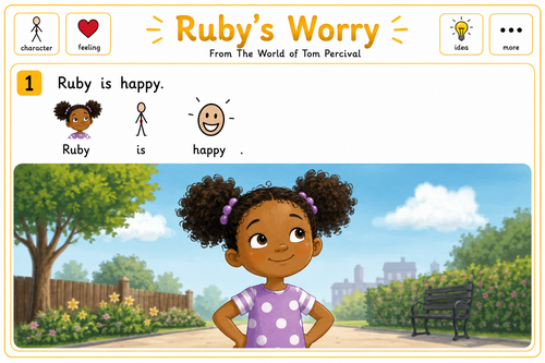 Ruby's Worry by Tom Percival – Symbol Adapted Book | ASD, SEN & SEND | Visual Support Reading
