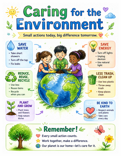 Caring for the Environment I Educational Poster I Classroom Decor