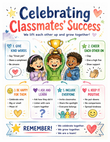 Celebrating Classmates’ Success I Educational Poster I Classroom Decor