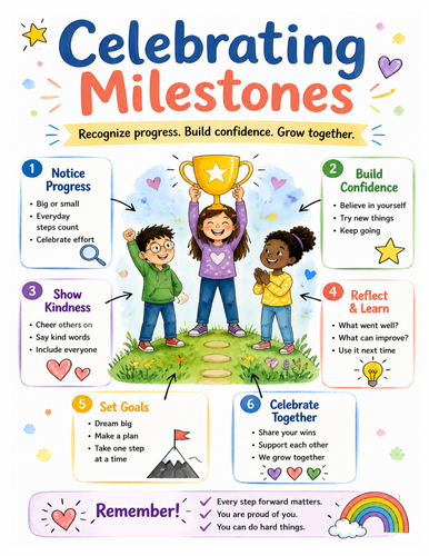 Celebrating Milestones I Educational Poster I Classroom Decor