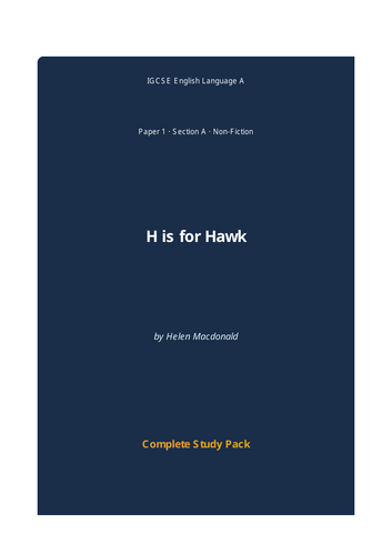 H is for Hawk by Helen Macdonald | Complete GCSE English Language Study Pack