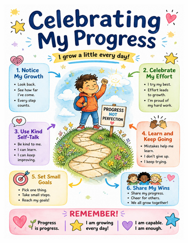 Celebrating My Progress I Educational Poster I Classroom Decor