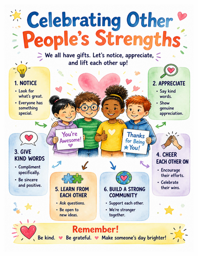 Celebrating Other People’s Strengths I Educational Poster I Classroom Decor