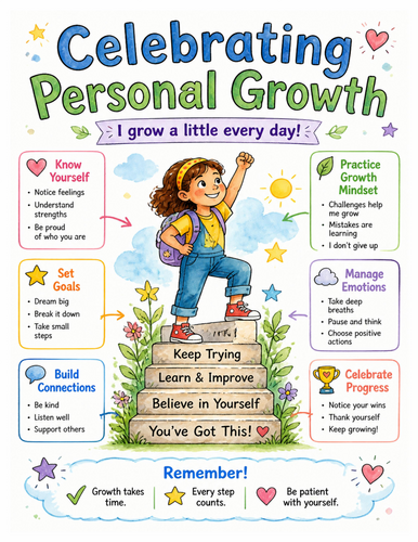 Celebrating Personal Growth I Educational Poster I Classroom Decor
