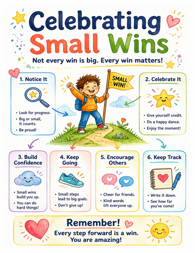 Celebrating Small Wins I Educational Poster I Classroom Decor