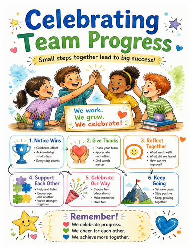 Celebrating Team Progress I Educational Poster I Classroom Decor