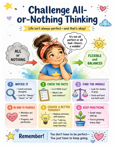 Challenge All-or-Nothing Thinking I Educational Poster I Classroom Decor