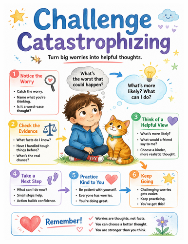 Challenge Catastrophizing I Educational Poster I Classroom Decor
