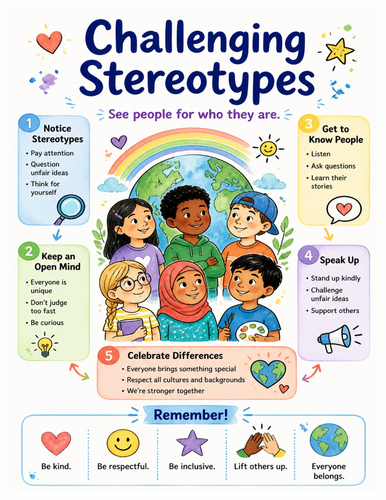 Challenging Stereotypes I Educational Poster I Classroom Decor
