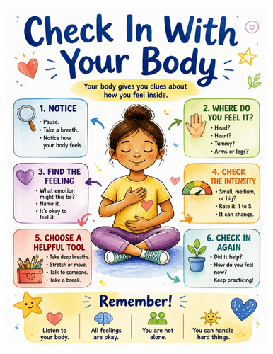 Check In With Your Body I Educational Poster I Classroom Decor