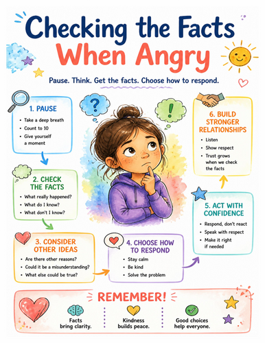 Checking the Facts When Angry I Educational Poster I Classroom Decor