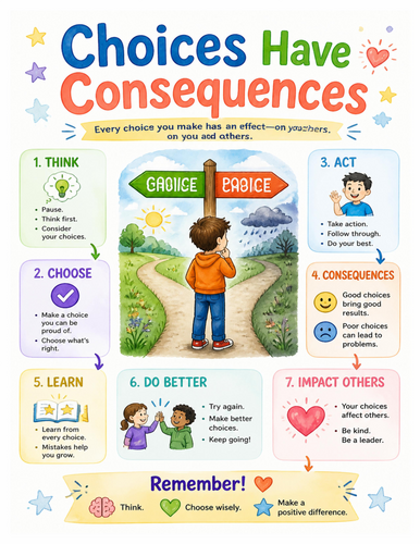 Choices Have Consequences I Educational Poster I Classroom Decor