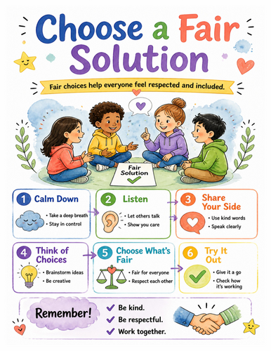 Choose a Fair Solution I Educational Poster I Classroom Decor