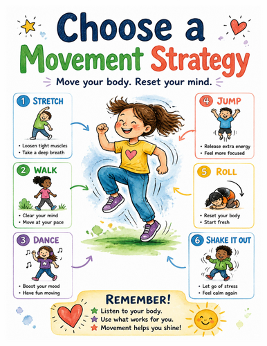 Choose a Movement Strategy I Educational Poster I Classroom Decor