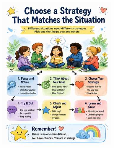 Choose a Strategy That Matches the Situation I Educational Poster I Classroom Decor