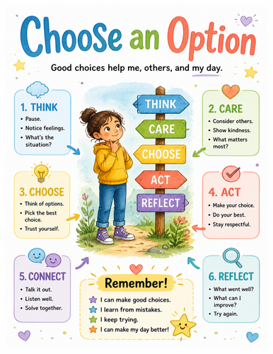 Choose an Option I Educational Poster I Classroom Decor