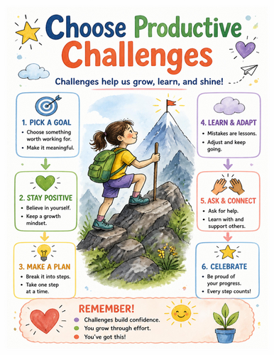 Choose Productive Challenges I Educational Poster I Classroom Decor