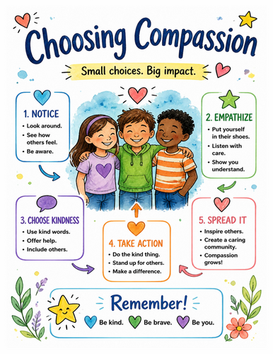 Choosing Compassion I Educational Poster I Classroom Decor