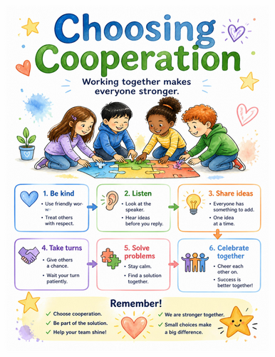 Choosing Cooperation I Educational Poster I Classroom Decor
