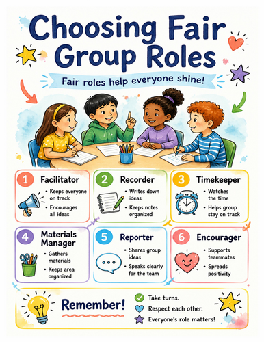 Choosing Fair Group Roles I Educational Poster I Classroom Decor