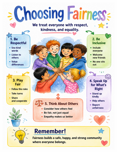 Choosing Fairness I Educational Poster I Classroom Decor