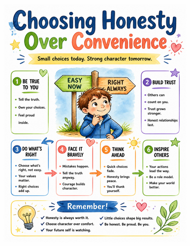 Choosing Honesty Over Convenience I Educational Poster I Classroom Decor
