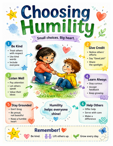 Choosing Humility I Educational Poster I Classroom Decor