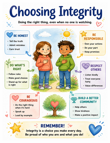 Choosing Integrity I Educational Poster I Classroom Decor
