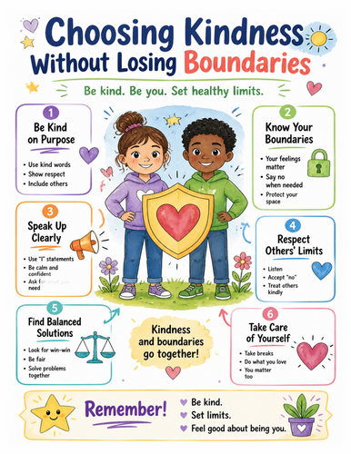 Choosing Kindness Without Losing Boundaries I Educational Poster I Classroom Decor