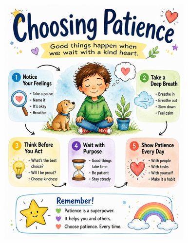 Choosing Patience I Educational Poster I Classroom Decor