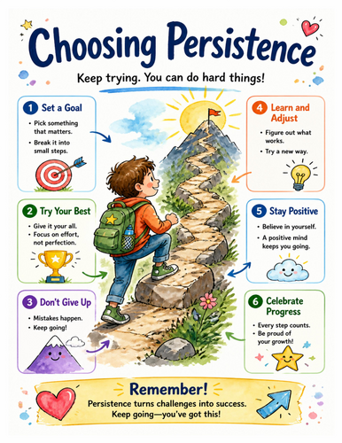 Choosing Persistence I Educational Poster I Classroom Decor