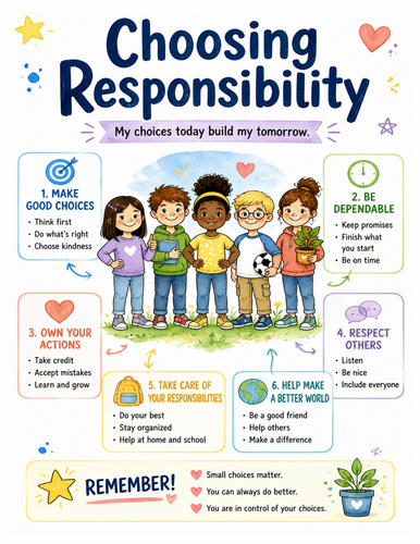 Choosing Responsibility I Educational Poster I Classroom Decor