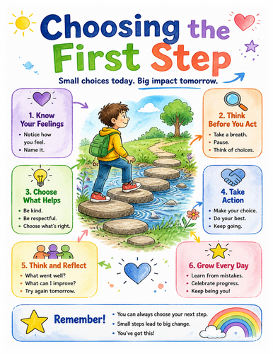 Choosing the First Step I Educational Poster I Classroom Decor