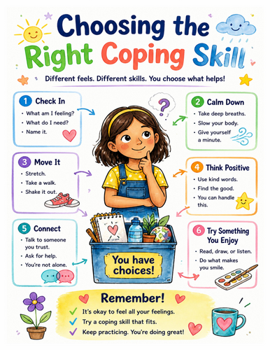 Choosing the Right Coping Skill I Educational Poster I Classroom Decor