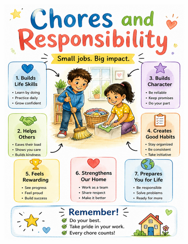 Chores and Responsibility I Educational Poster I Classroom Decor