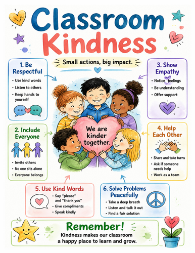 Classroom Kindness I Educational Poster I Classroom Decor