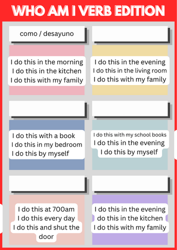 who am I verb starter / plenary