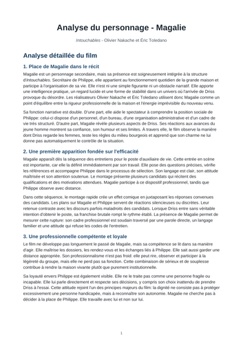 Intouchables – Olivier Nakache and Éric Toledano – Magalie