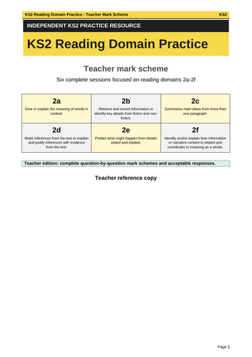 Year 6 SATs Reading Revision Pack – 6 Texts, Questions and Mark Schemes