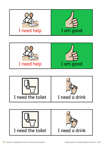 Help / toilet cards