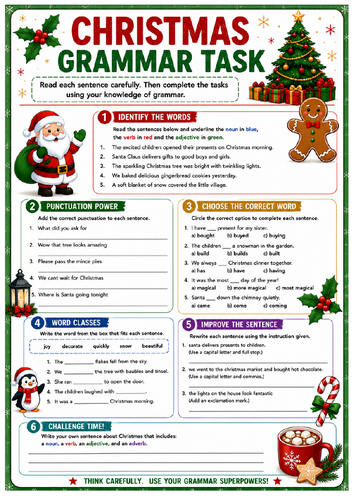 Christmas Grammar Task 1