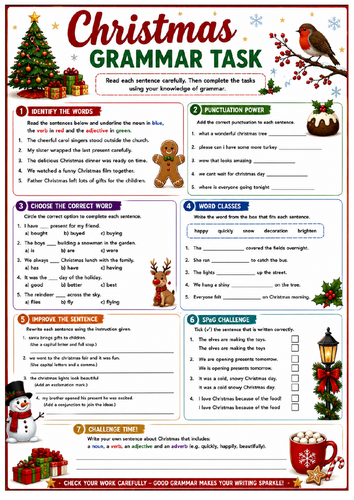 Christmas Grammar Task 2